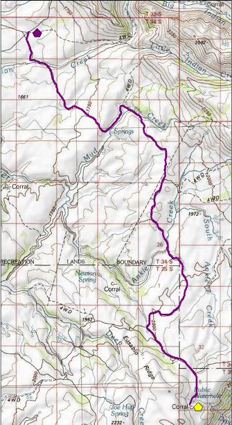 Map of the route to Public Waterhole